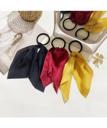Floral Ribbon Hair Scrunchie Set - 16 Styles Seamless Elastic Hair Ties for Women and Girls - Buy Online on SooperMarket.com