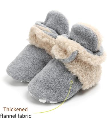 TMEOG Baby Booties Slippers | Infant Boots for First Walking | Winter Sock Crib Shoes | Boys Girls 0-18 Months | Light Grey White Furry - Buy Online on SooperMarket.com