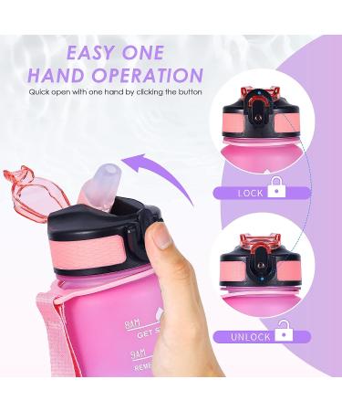 ROISDIYI Kids Water Bottle 20oz with Straw | BPA-Free & Leak-proof | Motivational Reusable Water Bottle for School | One-handed Opening Straw Lid | Anti-dust Spout Cover | Blue - Buy Online on SooperMarket.com