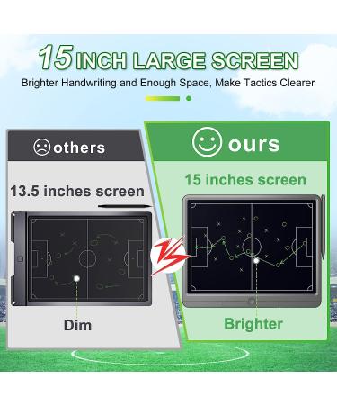 TUGAU Electronic Coach Board Premium Tactical Marker Board | Large LCD Screen with Stylus Pen | Soccer Baseball Football Hockey Tennis Training Equipment - 15 inch - Buy Online on SooperMarket.com