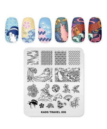 KADS Nail Stamping Plate Travel Nail Art Stamp Template DIY Image Template Manicure Stamping Plate Stencil Tools (TR006)