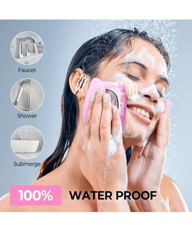 Electric Face Scrubber Silicone Facial Cleansing Brush for Deep Cleanning Exfoliating Waterproof Rechargeble|Vibrating|Massager (Pink) - Buy Online on SooperMarket.com