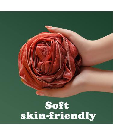 Exfoliating Bath Shower Sponge - Rose Shape Mesh Loofah Balls for Deep Cleansing & Soft Body Scrubbing - Buy Online on SooperMarket.com