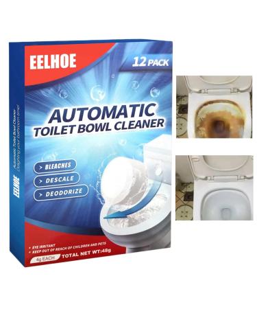 Toilet Bowl Cleaner 12PCS Toilet Cleaner Tablets Toilet Limescale Remover Toilet Cleaning Toilet Block Bleach Foam Toilet Cleaner and Descaler Fizzy Foam Toilet Cleaner Bleach Cleaner Stain Remover