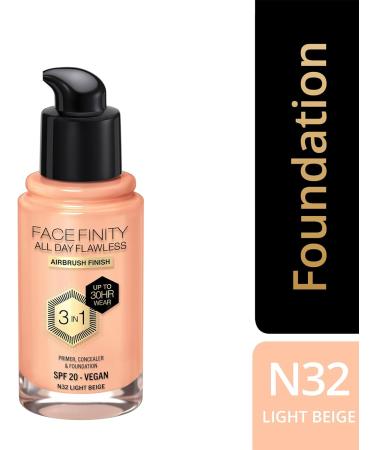 Max Factor Facefinity 3-in-1 All Day Flawless Liquid Foundation SPF 20 - Light Beige 30 ml - Buy Online on SooperMarket.com