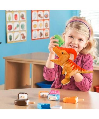 Lilizzhoumax Parasaurolophus Hand Puppet Plush Toy - Interactive Dinosaur Stuffed Animal for Kids | Educational Role-Playing Toy & Home Decor - Buy Online on SooperMarket.com