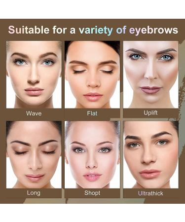 Eyebrow Stamp Shaping Kit with 10 Stencils & 2 Brushes - Long Lasting Brown Black Powder Makeup for Professional Results - Dark Brown Definer Set - Ideal Gift for Women - Buy Online on SooperMarket.com