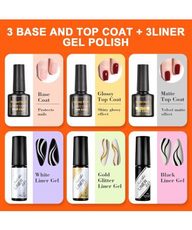 ERARROW 30 Pcs Gel Nail Polish Set Nail Polish 24 Colors Popular Nail Art Colors UV LED Soak Off Nail Gel Kit with Glossy & Matte Top Coat Base Coat and Painted Gel - Buy Online on SooperMarket.com