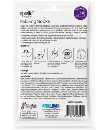 Epielle Relaxing Foot Masks (6pk) Melatonin + Lavender Extract | Deep Moisturizing, 100% Vegan & Cruelty-Free | Beauty Stocking Stuffers - Buy Online on SooperMarket.com