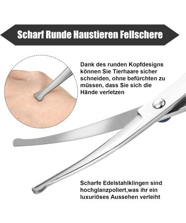Jostift Dog & Cat Grooming Scissors Set | Curved Fur Scissors for Pets | Professional Round Cherry Blue Scissors - Buy Online on SooperMarket.com