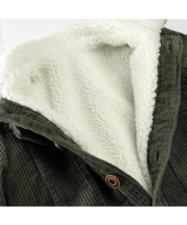 Volunboy Toddler Corduroy Sherpa Jacket | Warm Fleece Lined Coat for Baby Boys & Girls - 18 Months, Green - Buy Online on SooperMarket.com