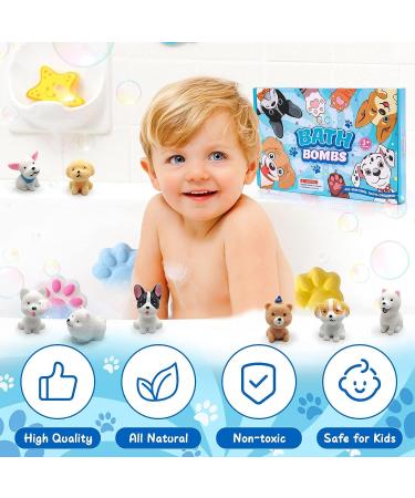 G.C Paw Bath Bombs for Kids with Surprise Puppy Toys - 12Pcs Organic Bubble Bath Fizz Balls & Necklace for Boys and Girls - Non-Inside, Natural Toddler Bath Bombs - Buy Online on SooperMarket.com