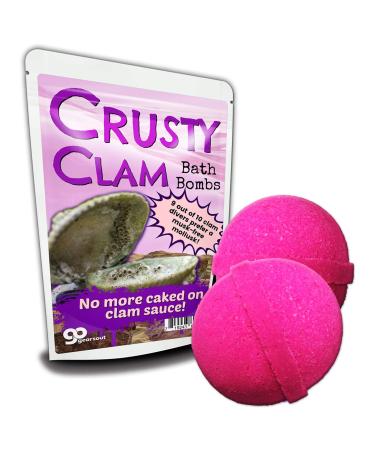 Crusty Clam Bath Bombs - Funny Giant Clam Design - XL Bath Fizzers for Women - XL Pink Bath Balls  Handcrafted  Made in America  2 pk