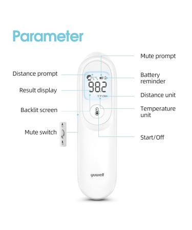 yuwell Infrared Forehead Thermometer Non Contact Digital Thermometer for Adults and Kids Instant Accurate Reading and Fever Alarm Batteries and Storage Case are Included Yt-1 - Buy Online on SooperMarket.com
