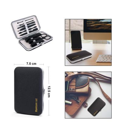 10-Part Manicure Set & Pedicure Kit - Nail Scissors Clippers & Travel Beauty Set (Black) - Buy Online on SooperMarket.com