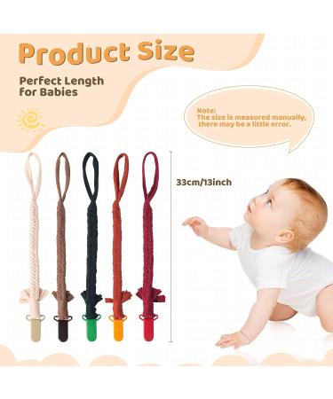 Symbolife Handmade Braided Cotton Pacifier Clip for Boys and Girls - Unisex Baby Shower and Birthday Gift - Mixed Color 2 - Buy Online on SooperMarket.com