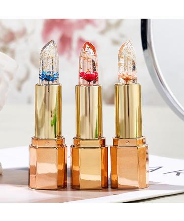 Jelly Lipstick Set - Color Changing Moisturizer Long Lasting Glossy Finish | 3 Pack Flower Lip Balm for All-Day Hydration - Buy Online on SooperMarket.com