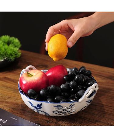 Fruit Basket Bowl Fruit Plate Home Round Ceramic Fruit Bowl Living Room Dining Room Kitchen Desktop Porcelain Fruit Dish Hollow Candy Bowl Fruit Bowls (Color : B) - Buy Online on SooperMarket.com