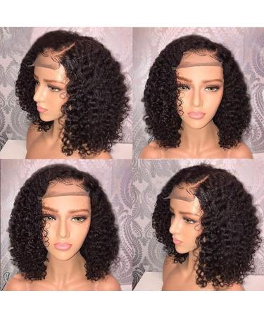 BGHJUE Short Wavy Black Lace Front Wig for Women - Heat Safe Synthetic Hair with Transparent Lace & Decent Parting Space - Buy Online on SooperMarket.com