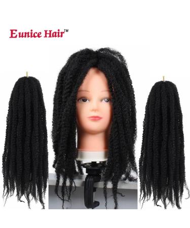 18 Inch Eunice Hair 3 Packs Synthetic Marley Braid Extensions - Afro Kinky Bulk Twist Crochet Braids #1B 46cm - Buy Online on SooperMarket.com
