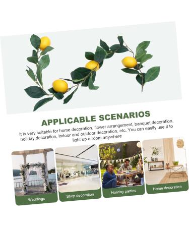 HOMSFOU 3 Pcs Simulation Lemon Rattan Lemon Vines Decorative Fruit Artificial Lemon Artificial Vines Garland Summer Garland for Mantle Lifelike Fruit Decoration Wedding Plant Stem Plastic Yellowx3pcs 100x10cmx3pcs - Buy Online on SooperMarket.com