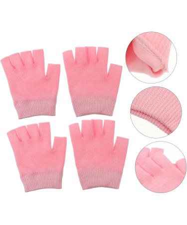 HAPINARY 2 Pairs Gel Gloves Half Finger Gloves Fingerless Moisturizing Gloves for Dry Hands Skin Care Gloves Comfortable Gloves Cotton Moisturising Gloves at Night Lotion Miss Dipping Pink - Buy Online on SooperMarket.com