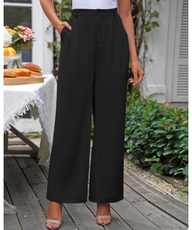 Vetinee High Waisted Wide Leg Dress Pants for Women - XXL Black - Buy Online on SooperMarket.com