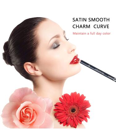 C-BEAUTIFUL 12Pcs Lip Liner Pencil Set - Waterproof, Non-marking Matt Velvet Lipstick Pen - Long Lasting Lipliner Set with Sharpener - Buy Online on SooperMarket.com