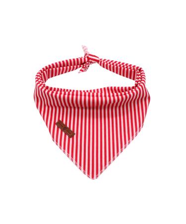 lionet paws Dog Bandana Headscarves Dog Scarf Triangle Scarf Red&White Striped SS (Pack of 1) Red&White Striped