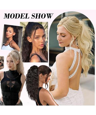 PORSMEER 18 Inch Claw Ponytail Extension Multi Layered Clip on Ponytail Extension for Women Long Curly Wavy Hair Extensions Natural Fluffy Synthetic Clip in Hairpiece for Daily (Brown with platinum) Ash brown with platinum - Buy Online on SooperMarket.com