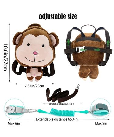 4 in 1 Backpack Leash for Toddlers with Anti Lost Wrist Link  Cute 3D Toddler Harness Backpack  Child Harnesses Leashes for Walking for Boys Girls (Monkey) - Buy Online on SooperMarket.com