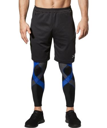 CW-X Men's Stabilyx Joint Support Compression Tights - Medium - Black/Grey/Blue - Buy Online on SooperMarket.com