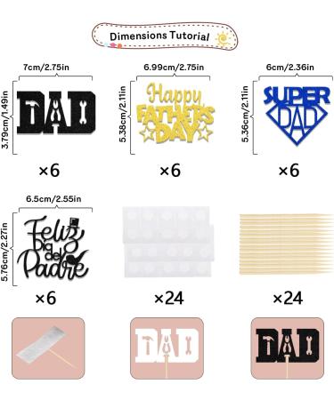 Father's Day Cupcake Toppers Father's Day Decorations Super Dad Cupcake Picks Best Dad Ever Happy Father's Day Party Decor Supplies 24 Pcs - Buy Online on SooperMarket.com