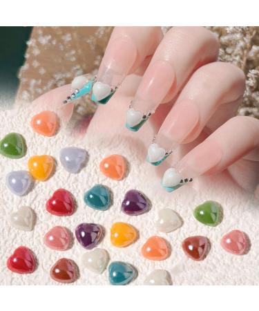 SANWOOD Nail Gems - 50 Pieces 3D Love Heart Ceramic Nail Art Decor | DIY Manicure Sequins for Women - Buy Online on SooperMarket.com