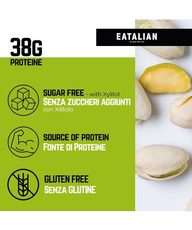 Eatalian by amz Better Protein Pistachio Cream Crunchy 200g - Sweet & Creamy Spread for Bread Sweets Ice Cream & Cakes - Made in Italy - Buy Online on SooperMarket.com