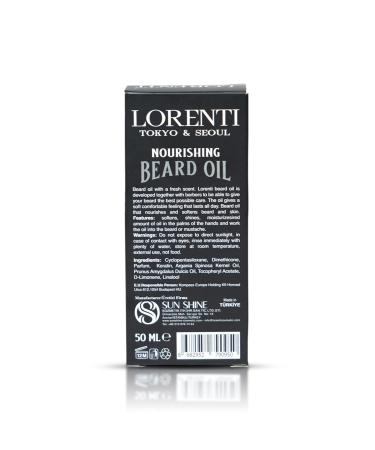 Lorenti Men Nourishing Beard Oil - Vitamin E & Moroccan Argan Oil Moisturizer | 50ml | International Shipping Available - Buy Online on SooperMarket.com