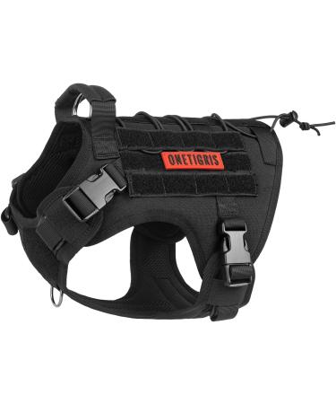 Tactical Dog Harness Vest Military Dog Harness for Large Medium Dogs No-Pull Service Dog Vest with Hook & Loop Panels Adjustable Dog Vest Harness for Walking Hiking Training(Black Medium) M Black - Buy Online on SooperMarket.com