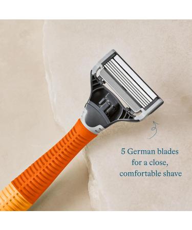 Truman Wet Shave Razor - 13 Cartridges & Blade Cover | Bright Orange | Premium International Shipping - Buy Online on SooperMarket.com