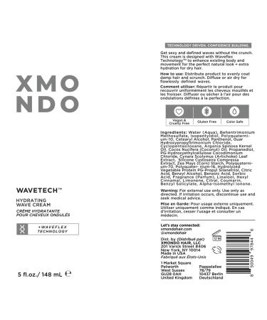 XMONDO Hair Wavetech Hydrating Wave Cream - Coconut & Argan Oil Vegan Formula - 5 Fl Oz - Buy Online on SooperMarket.com