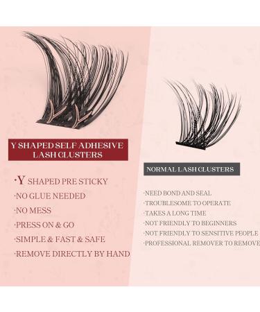 Shop Higu Clace Self Adhesive Eyelashes - 54pcs D Curl Pre-Glued Lash Clusters Kit | Easy Press On False Lashes with Tweezers - No Glue Needed (8-16mm Sparkle - Buy Online on SooperMarket.com