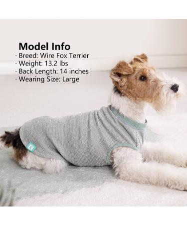 KYEESE 2Pack Small Dog Shirts | Soft Stretchy Waffle Fabric | Lightweight & Breathable Cat Shirt | Sleeveless Dog Vest | Green+Grey | S-Chest(14) - 2Pack - Buy Online on SooperMarket.com