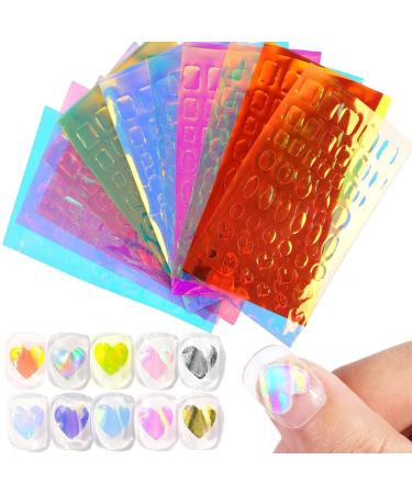 Dornail Aurora Nail Foil 11 Sheets - Holographic Broken Glass Paper Stickers for DIY Nail Art Decoration - Women and Girls - Buy Online on SooperMarket.com