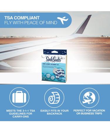 Travel Laundry Detergent Liquid Soap + Odor Eliminator - TSA Compliant 6 Sink Packets for All Fabrics Delicates Safe Compact & Convenient | Buy Online - Buy Online on SooperMarket.com