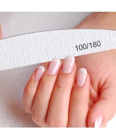 10X Professional Nail Files 100/180 Grit Double Sided Emery Board Washable Fingernail Buffering Nail Files Styling Tools for Nails Toe Pet Fingernails - Buy Online on SooperMarket.com