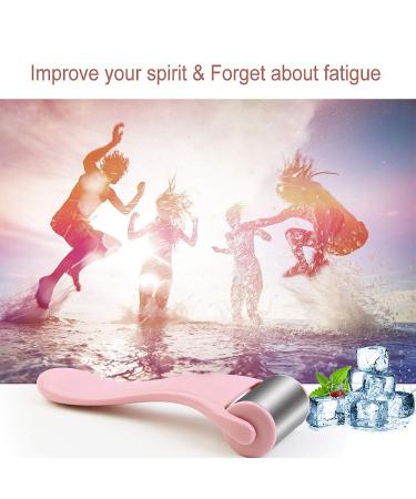 Pink Stainless Steel Ice Roller for Face & Eye - Pain Relief, Migraine, Puffiness - Cold Facial Roller for Redness, Headaches - Skincare Massager - Buy Online on SooperMarket.com