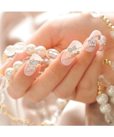 30-Piece Mixed-Style 3D Nail Art Rhinestones Set - Coloured Diamonds DIY Nail Decoration Kit with Crown, Butterfly, and Jewellery Alloy Accessories - Buy Online on SooperMarket.com