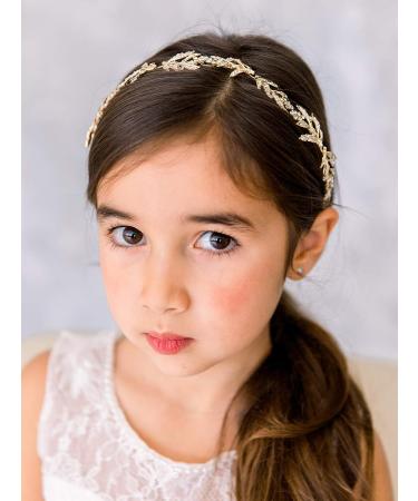 SWEETV Flower Girl Headpiece - Gold Crystal Hair Band for Wedding, Birthday Party & Photography | Princess Hair Accessories for Toddlers & Little Girls - Buy Online on SooperMarket.com
