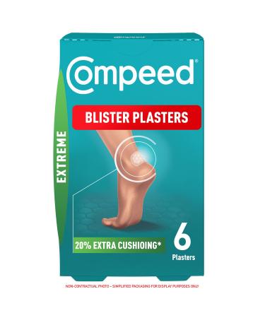 Compeed Extreme Blister Plasters  6 Hydrocolloid Plasters  Foot Treatment  Heal Fast  100% Plastic Free Carton Pack 6 Count (Pack of 1) Eco Pack