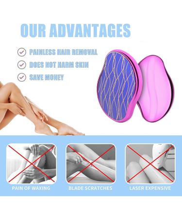 Crystal Hair Eraser Painless Hair Removal Tool Magic Nano Crystal Hair Eraser Painless Hair Remover for Men & Women Physical Epilator Apply to Any Part of Body Fast & Easy Hair Removal (Rose) - Buy Online on SooperMarket.com
