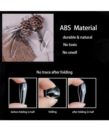 Stiletto Clear Nail Tips 500PCS Full Cover Acrylic Nails with Case for Nails Salon - Buy Online on SooperMarket.com